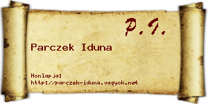 Parczek Iduna névjegykártya